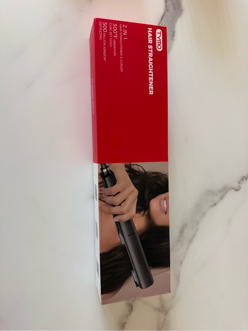 Tymo 2-in-1 Hair Straightener in Red and Black